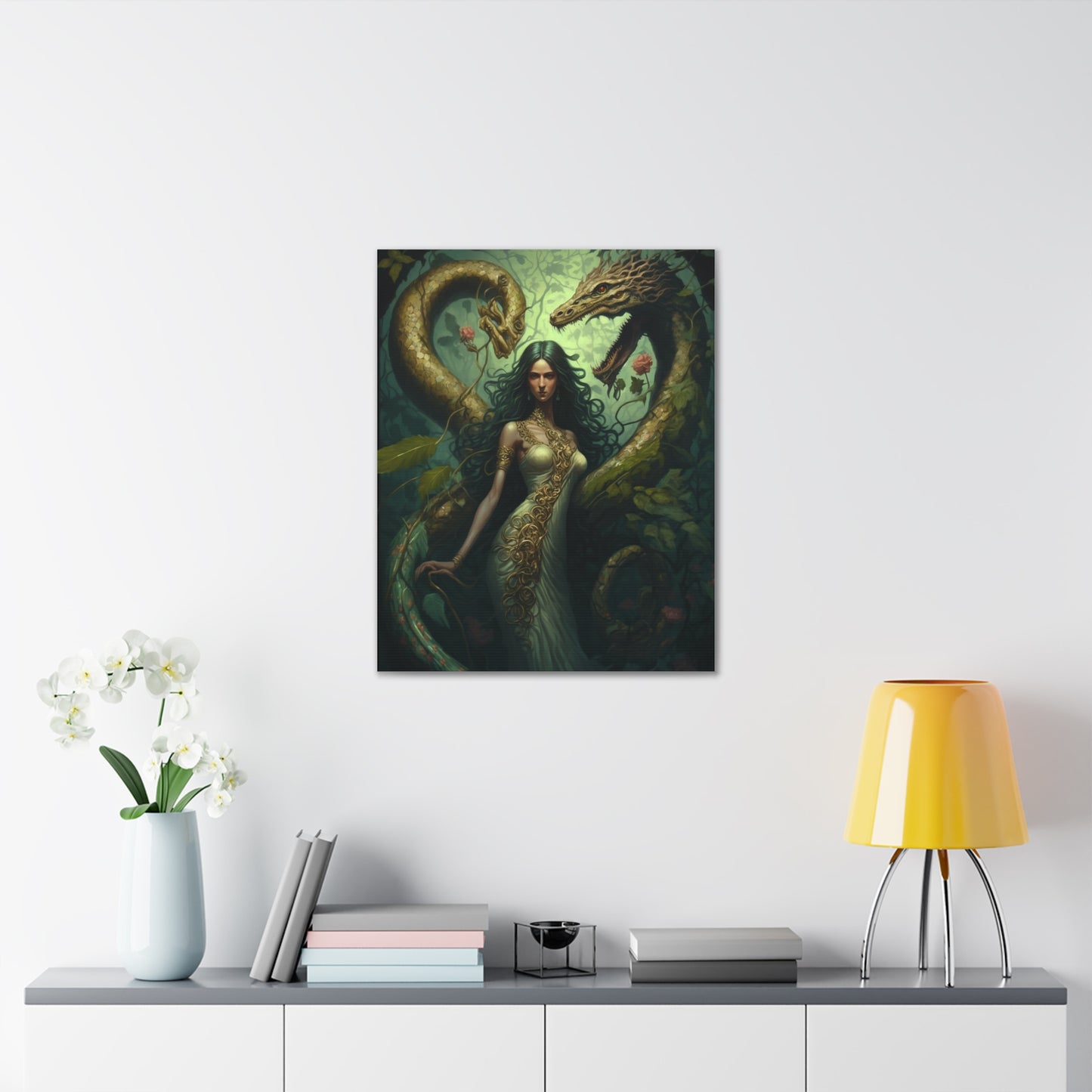 Dragon Queen Earth Magic Wall Art Canvas Spiritual Decor