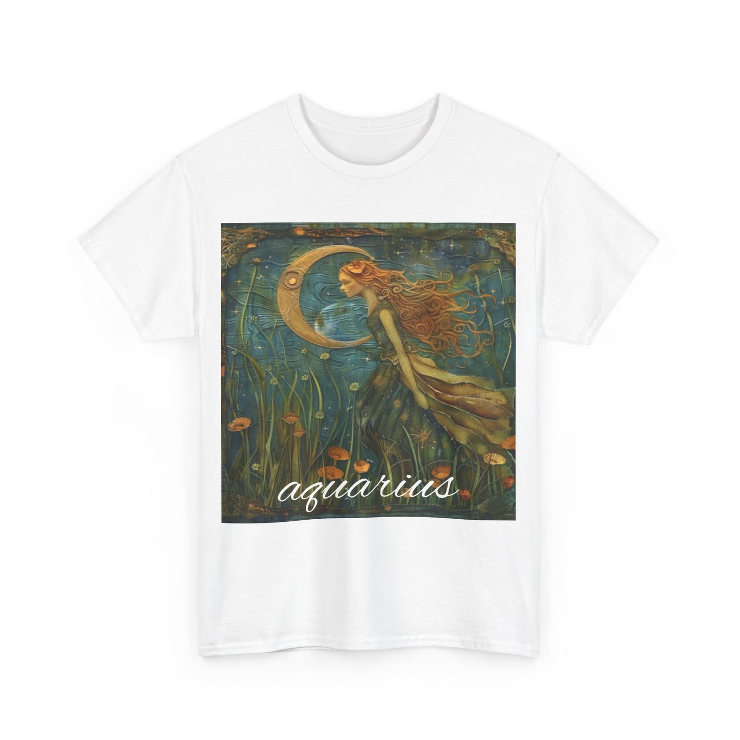 Zodiac Aquarius Unisex Heavy Cotton Tee