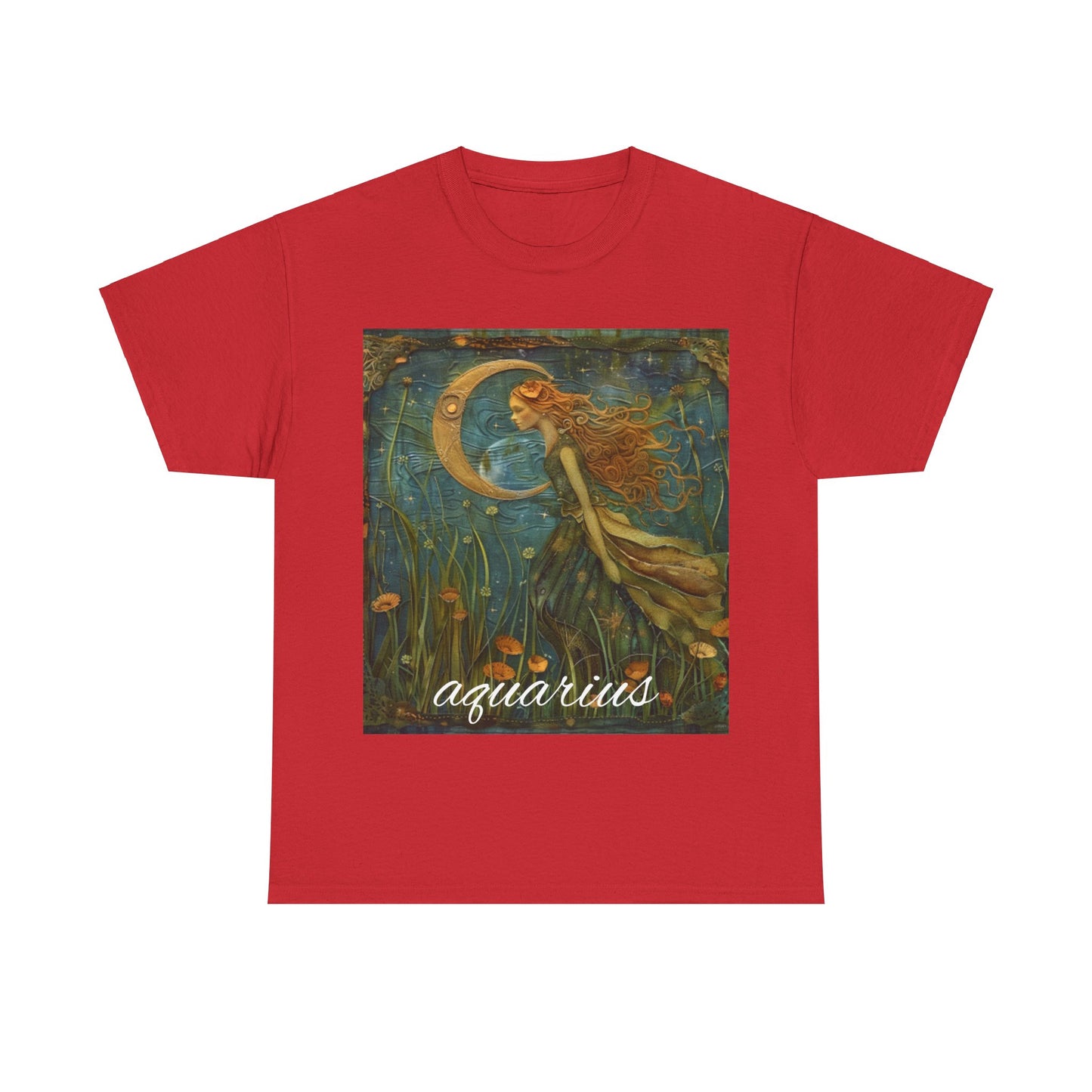 Zodiac Aquarius Unisex Heavy Cotton Tee