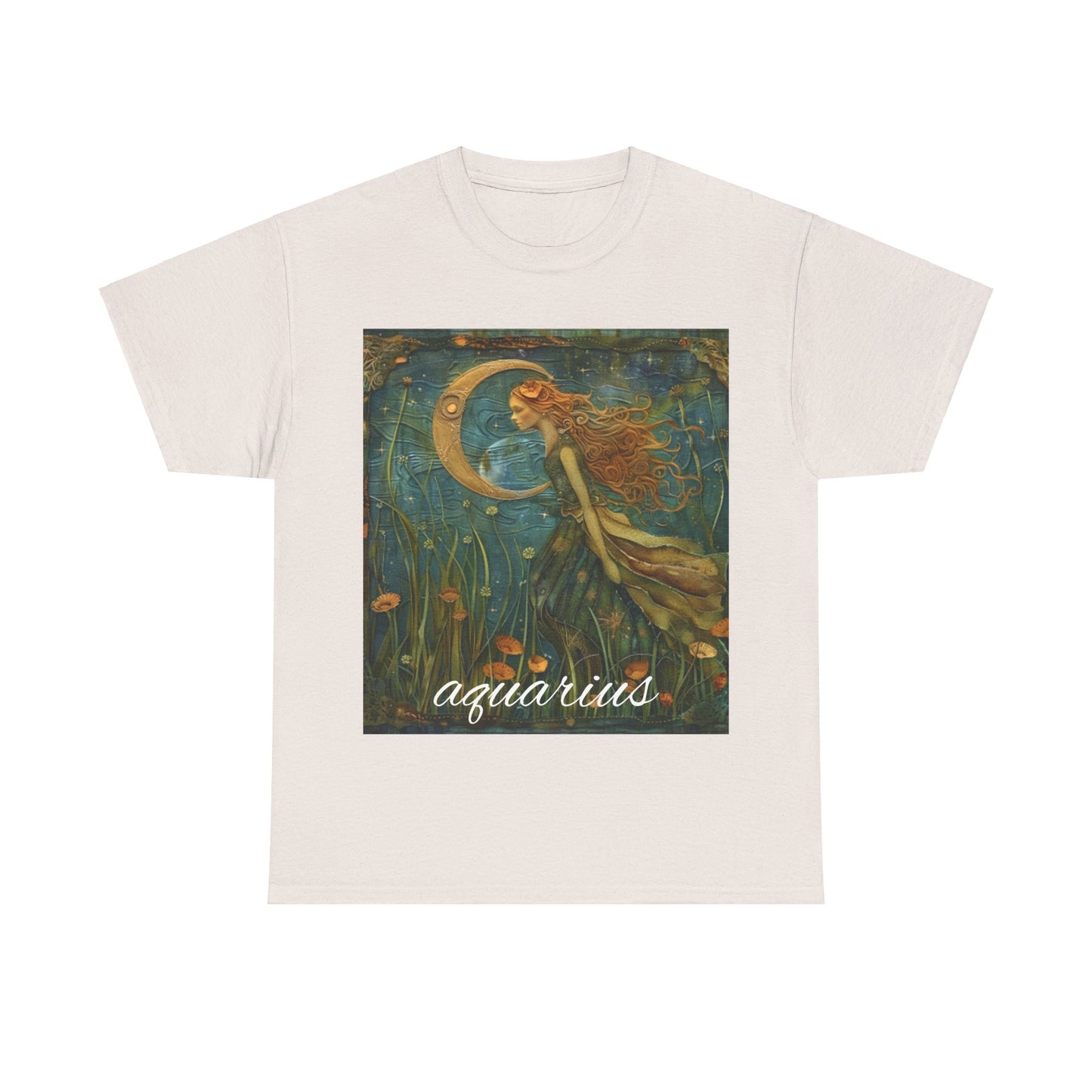 Zodiac Aquarius Unisex Heavy Cotton Tee