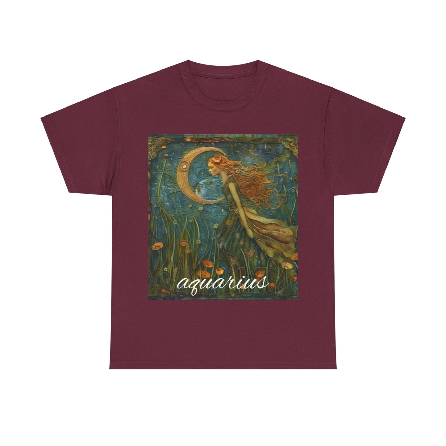 Zodiac Aquarius Unisex Heavy Cotton Tee
