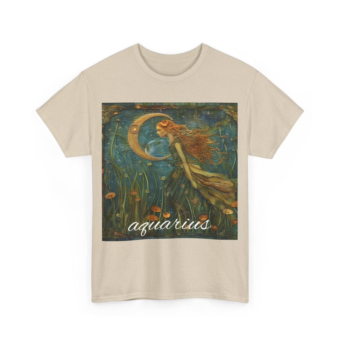 Zodiac Aquarius Unisex Heavy Cotton Tee