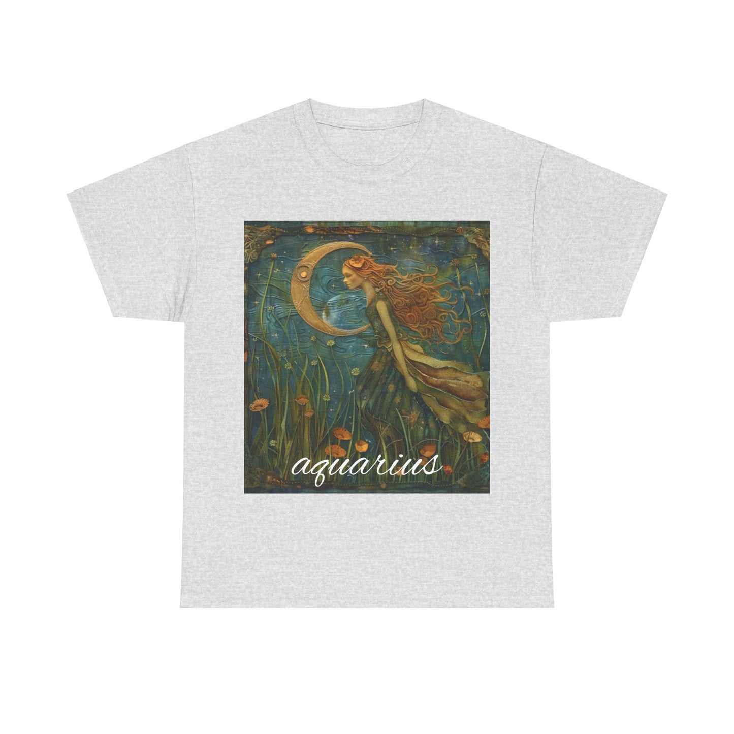 Zodiac Aquarius Unisex Heavy Cotton Tee