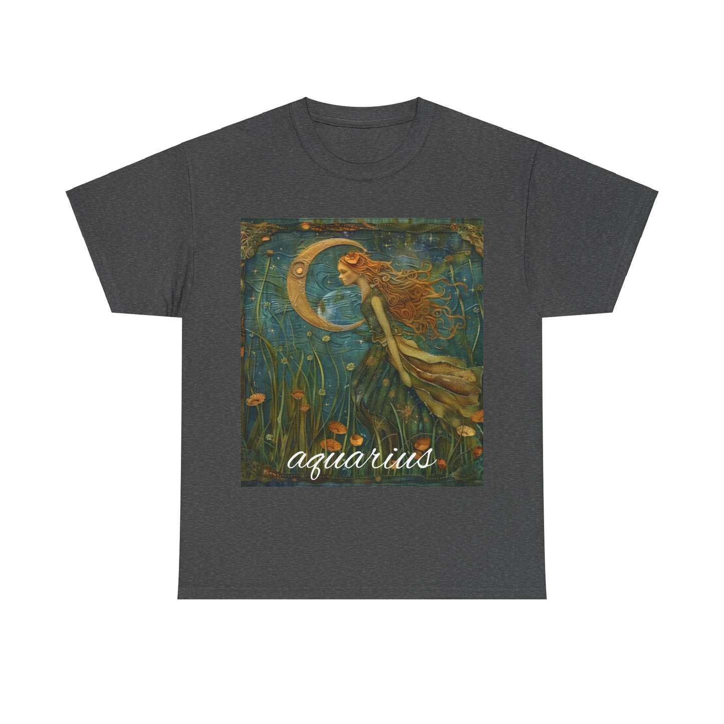 Zodiac Aquarius Unisex Heavy Cotton Tee