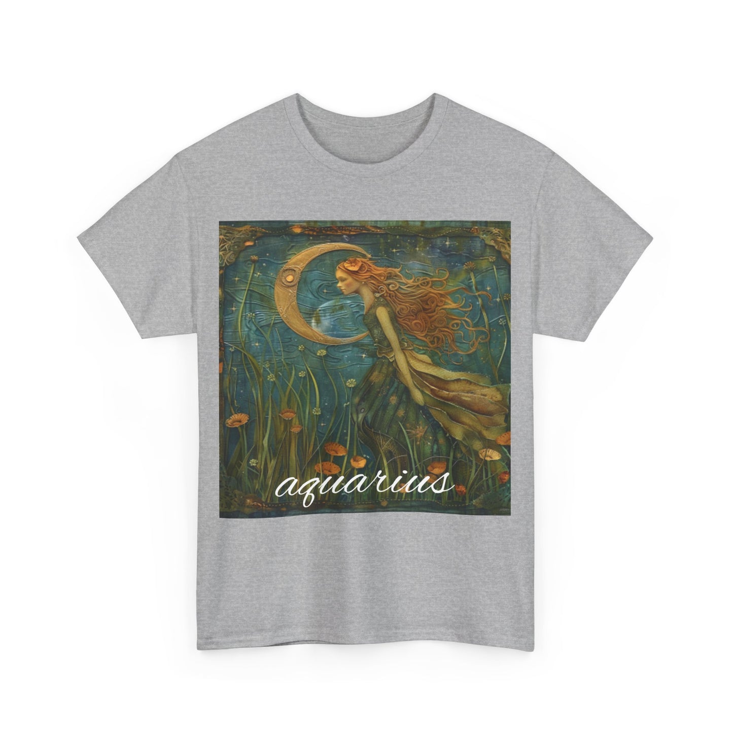 Zodiac Aquarius Unisex Heavy Cotton Tee