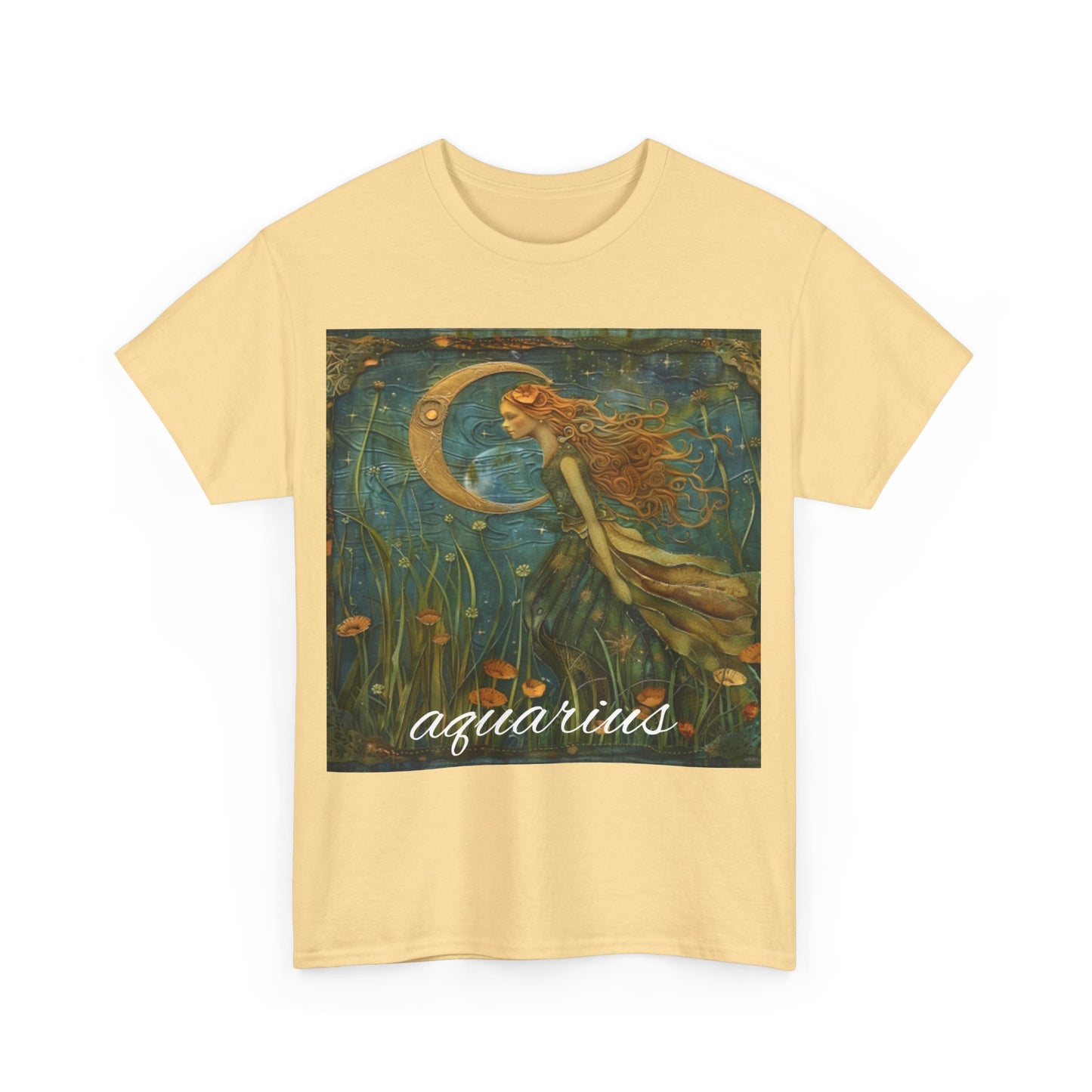 Zodiac Aquarius Unisex Heavy Cotton Tee