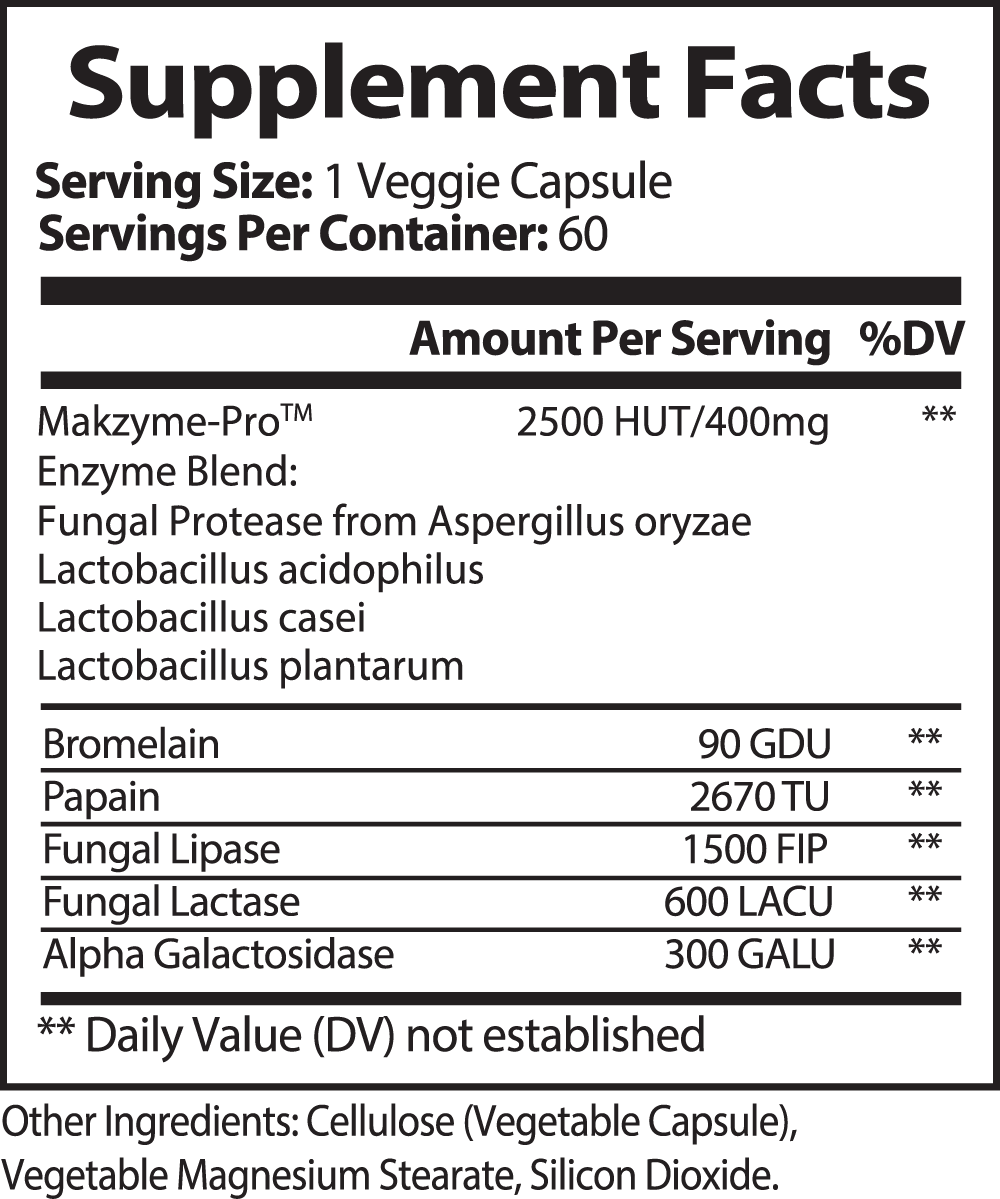 Auras by Osiris Digestive Enzyme Pro Blend 🌿✨ | 60 Caps for Digestion, Nutrient Assimilation & Energy | Makzyme-Pro™, Bromelain, Lactase & Probiotics