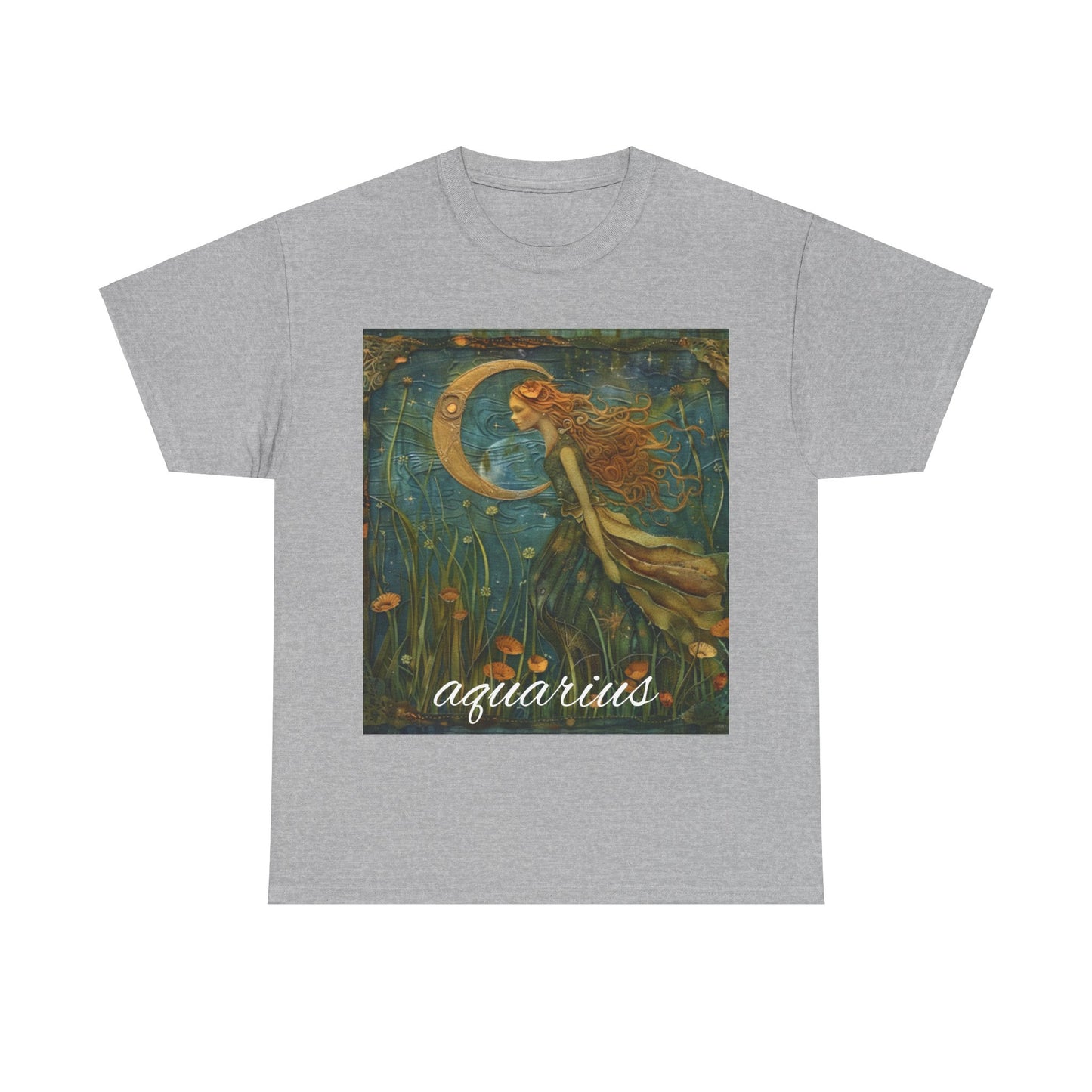 Zodiac Aquarius Unisex Heavy Cotton Tee