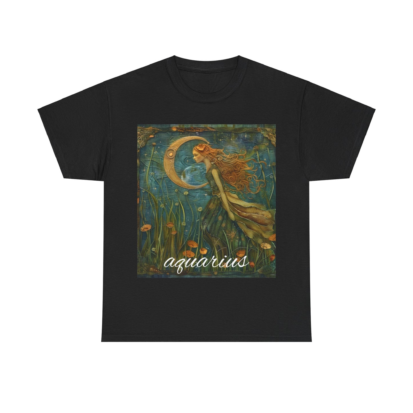 Zodiac Aquarius Unisex Heavy Cotton Tee