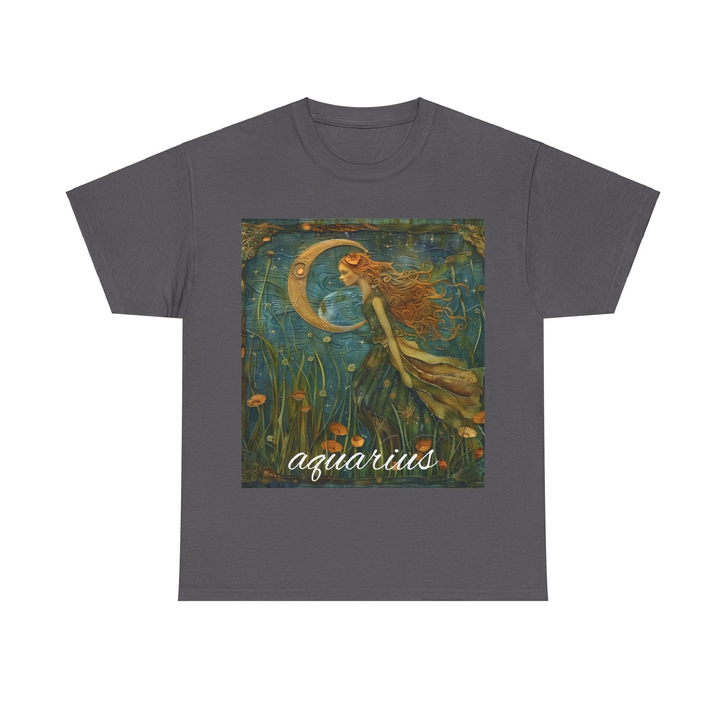 Zodiac Aquarius Unisex Heavy Cotton Tee