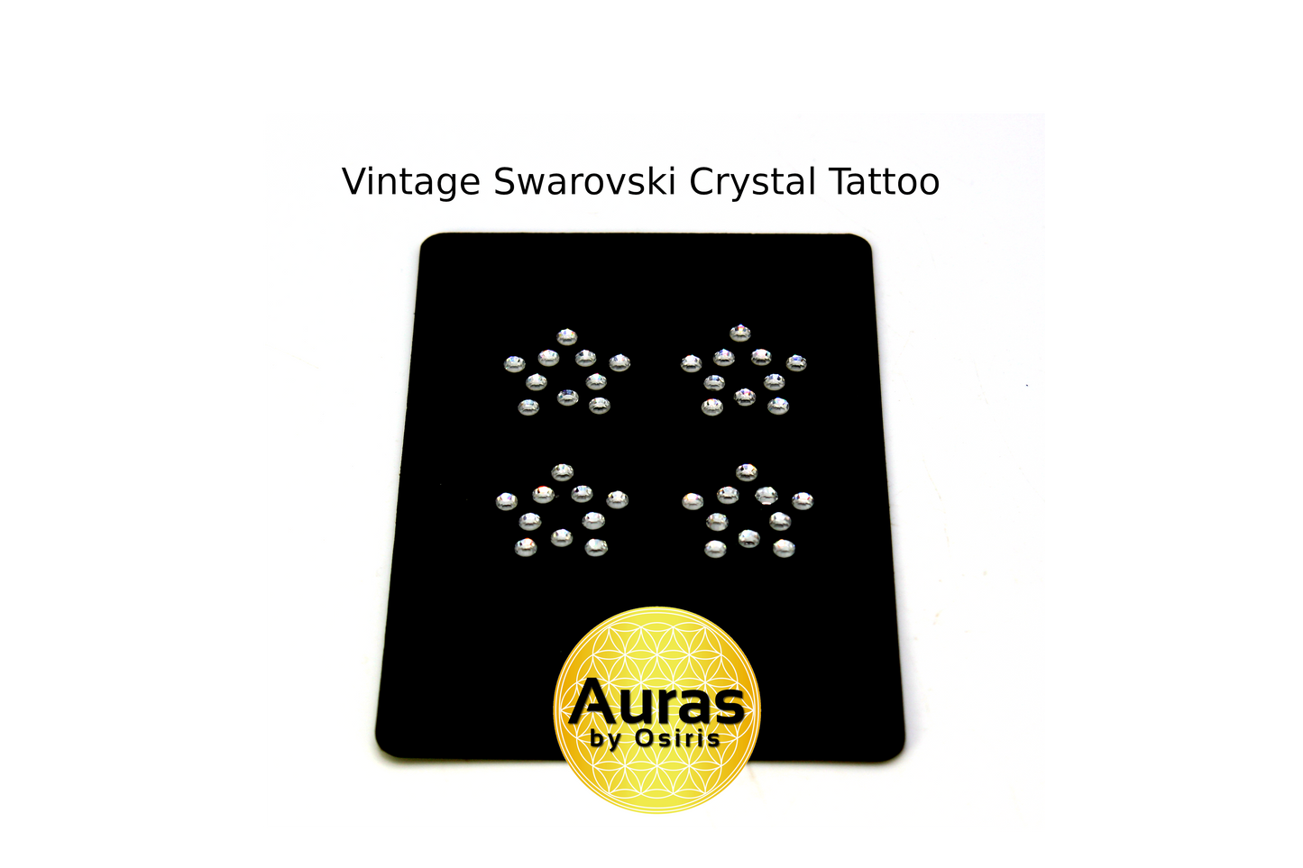 Auras by Osiris Vintage Swarovski Four-Star Tattoo πβ¨ | 40 Crystal Face & Body Jewels for Glamour, Festivals & Celestial Elegance (Crystal Clear)