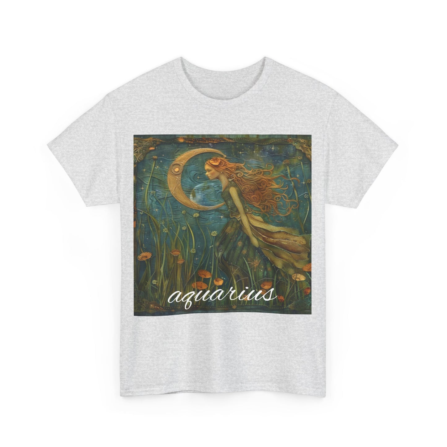 Zodiac Aquarius Unisex Heavy Cotton Tee
