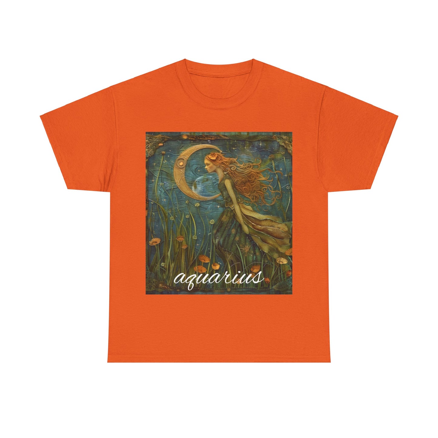 Zodiac Aquarius Unisex Heavy Cotton Tee