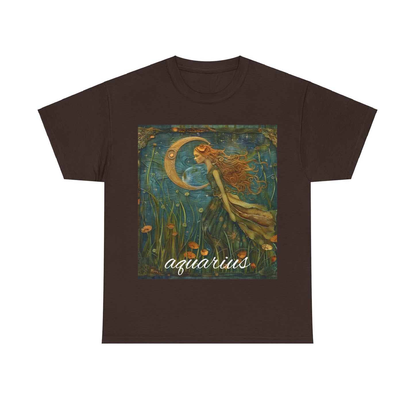 Zodiac Aquarius Unisex Heavy Cotton Tee