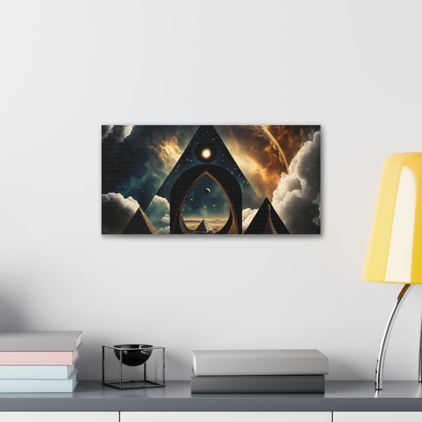 Pyramid Portal Star Gate Wall Art Canvas Spiritual Decor