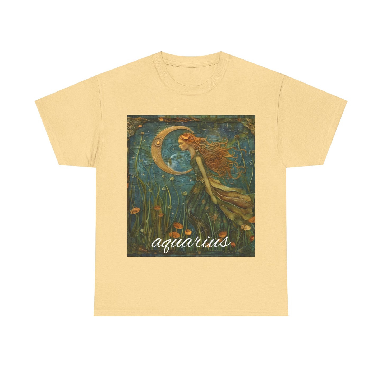 Zodiac Aquarius Unisex Heavy Cotton Tee
