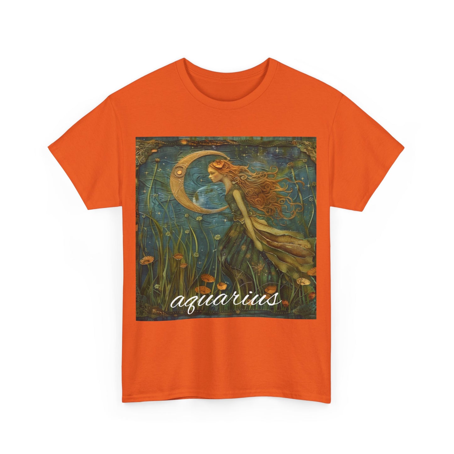 Zodiac Aquarius Unisex Heavy Cotton Tee