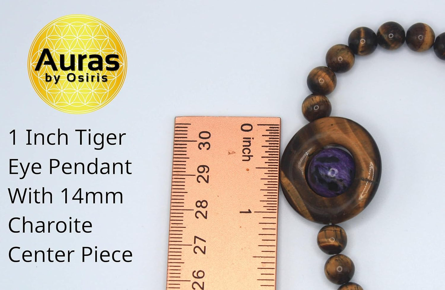 Tiger Eye & Charoite Necklace – Handmade Tribal Gemstone Jewelry for Men & Women – Protection, Healing & Planetary Energy