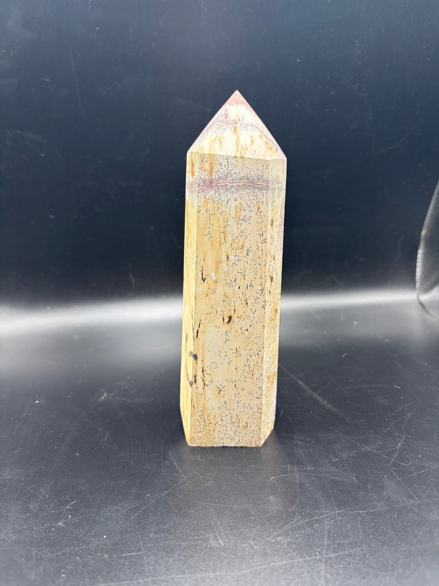 Picture Jasper Crystal Tower 650g (6.5 Inch) – Polished Healing Crystal for Grounding, Meditation, Reiki & Home Decor