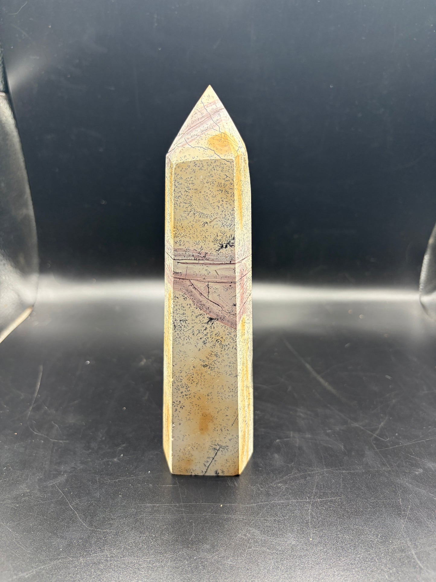 Picture Jasper Crystal Tower 580g (7.5 Inch) – Natural Healing Stone for Meditation, Grounding, Reiki & Crystal Home Decor