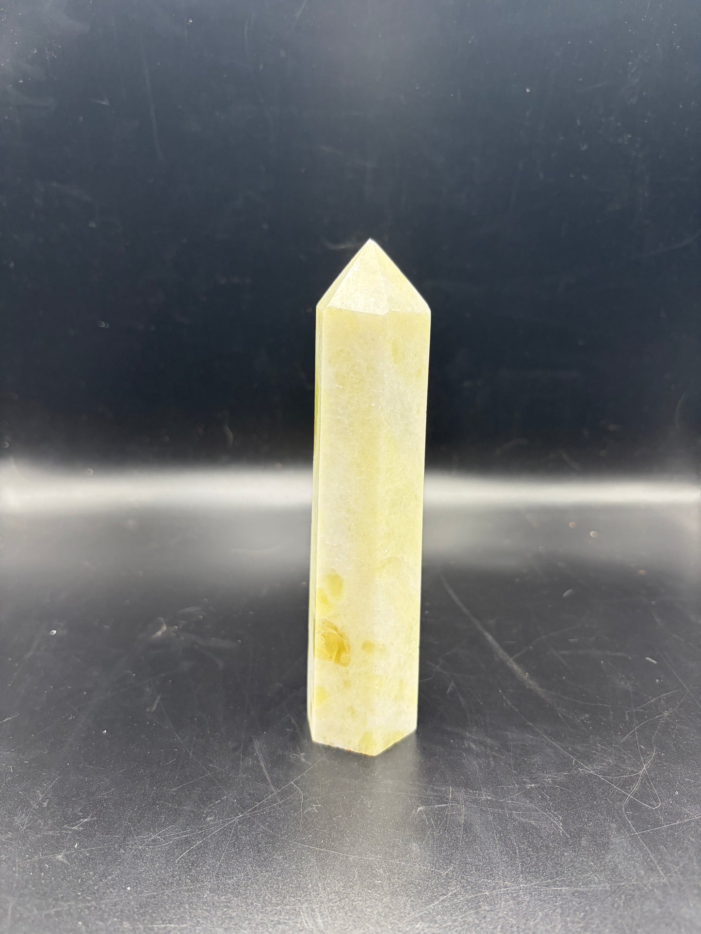Flower Jade Crystal Tower 295g (6 Inch) – Polished Healing Crystal for Prosperity, Meditation, Reiki & Home Decor