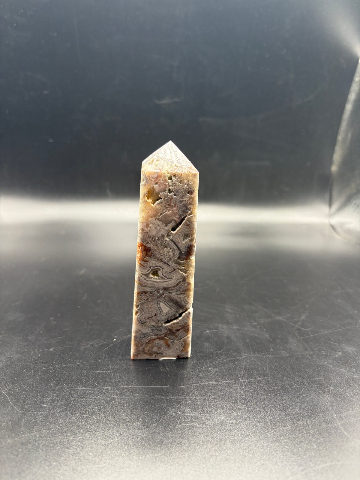 Crazy Lace Agate Crystal Tower 190g (4.5 Inch) – Polished Healing Crystal for Positivity, Meditation, Reiki & Home Decor