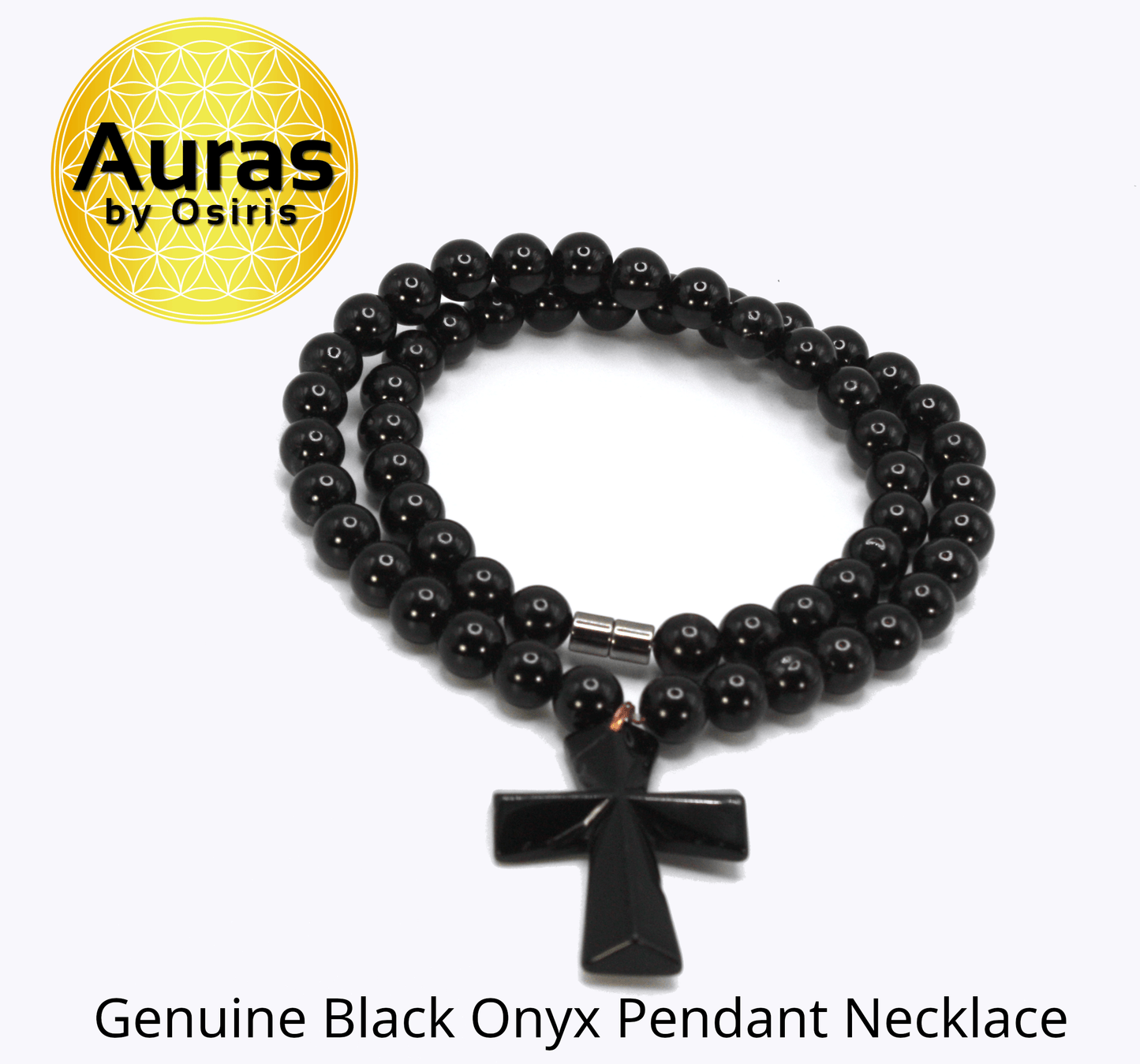 Genuine Black Onyx Cross Necklace | Handmade Spiritual Jewelry for Men & Women | Religious Protection Necklace Gift