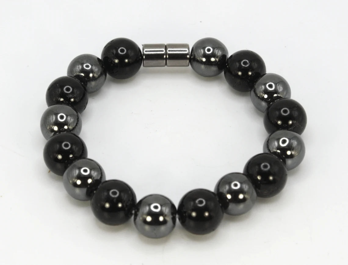 Hematite and Black Tourmaline Bracelet - The Ultimate Protection Duo
