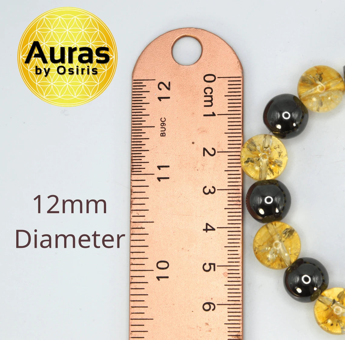 Auras by Osiris Hematite & Citrine Bracelet ๐งก๐ค | Grounding, Abundance, Success & Prosperity Jewelry (8mm)