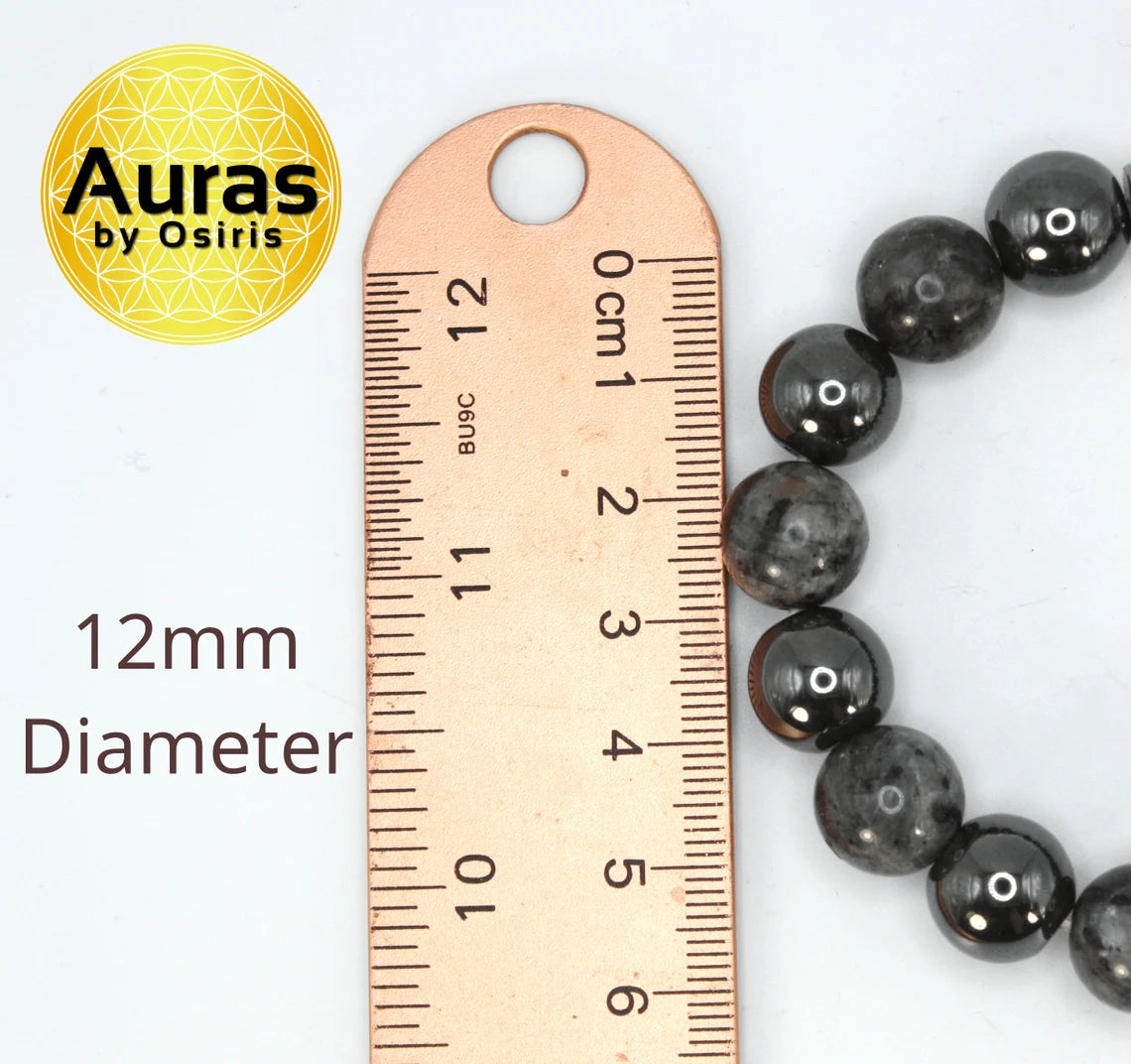 Hematite and Larvikite Bracelet - A Fusion of Grounding and Mystical Insight