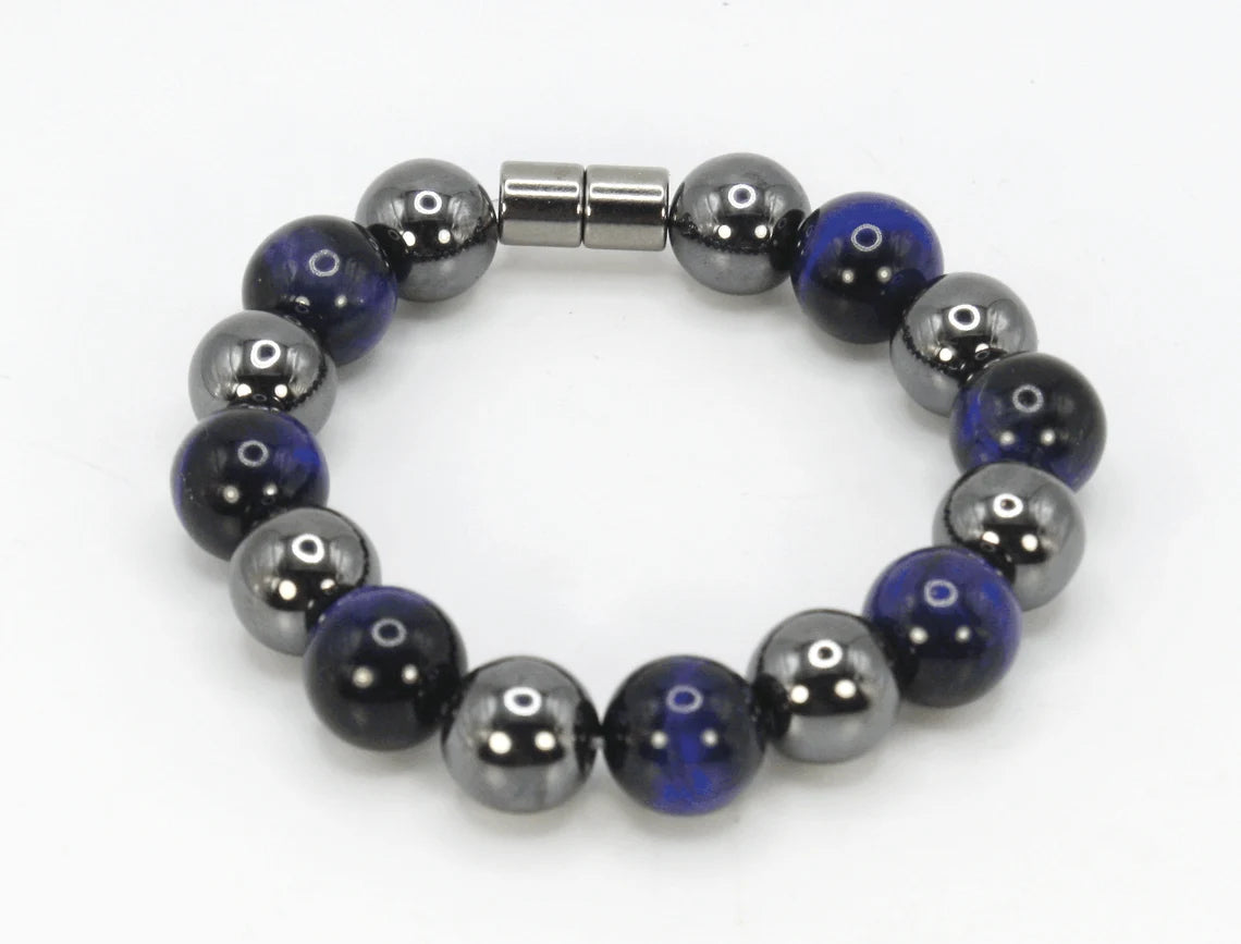 Hematite and Blue Tiger's Eye Bracelet - The Emblem of Confidence and Insight