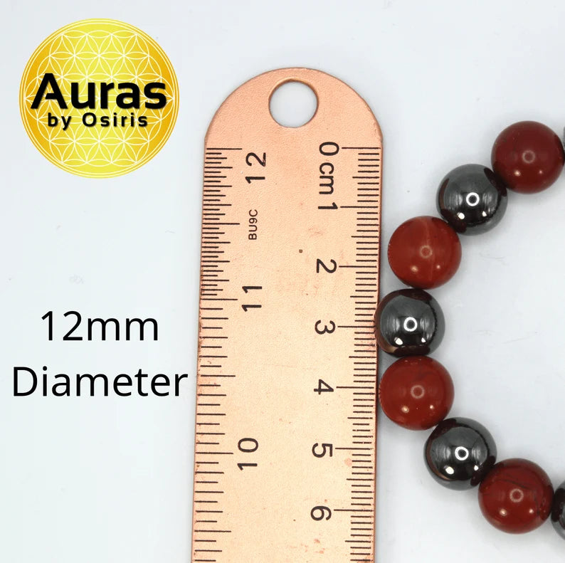 Hematite and Red Jasper Bracelet - A Symbol of Endurance and Vitality