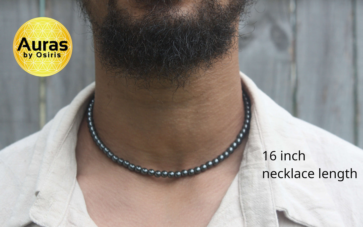 Auras by Osiris Hematite Necklace š”ļø | 6mm Grounding Stones, Negative Energy Protection & Magnetic Clasp