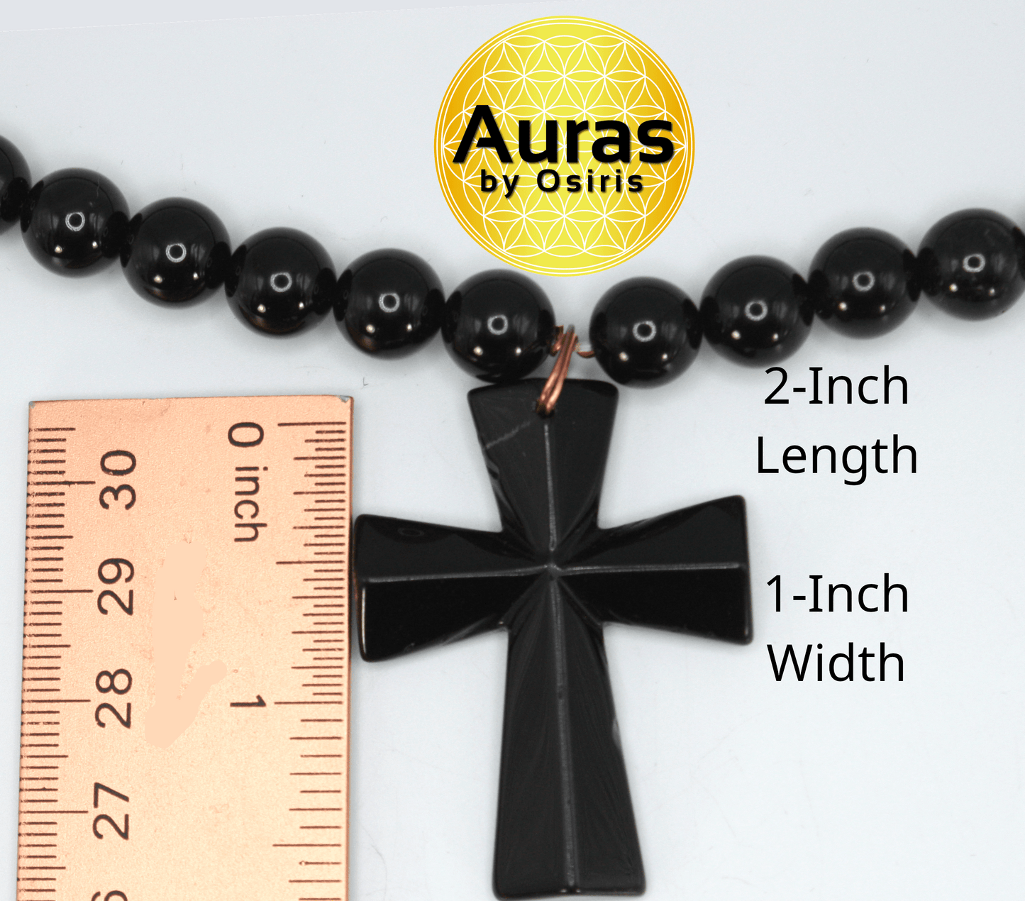Genuine Black Onyx Cross Necklace | Handmade Spiritual Jewelry for Men & Women | Religious Protection Necklace Gift
