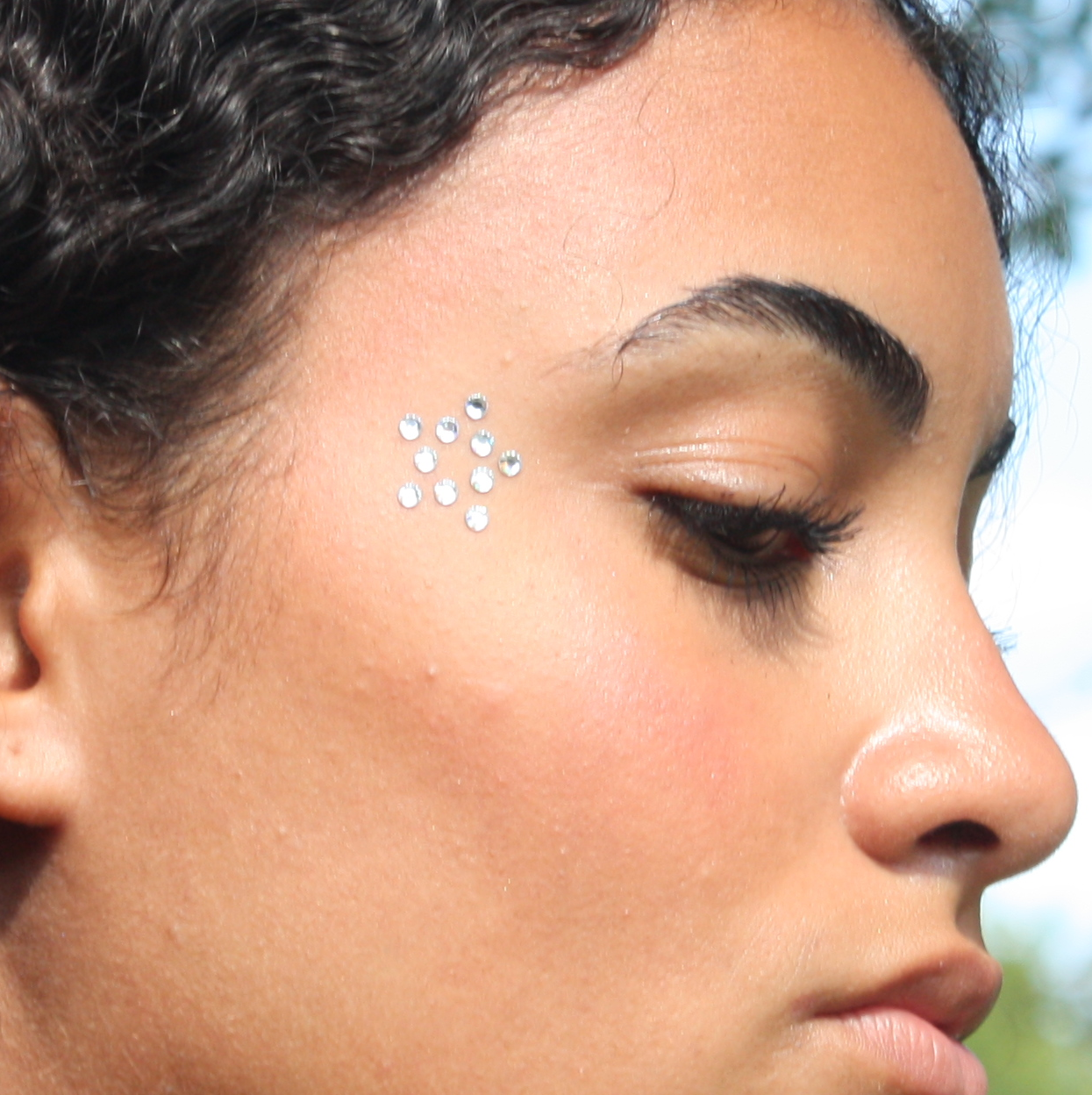 Auras by Osiris Vintage Swarovski Four-Star Tattoo πβ¨ | 40 Crystal Face & Body Jewels for Glamour, Festivals & Celestial Elegance (Crystal Clear)