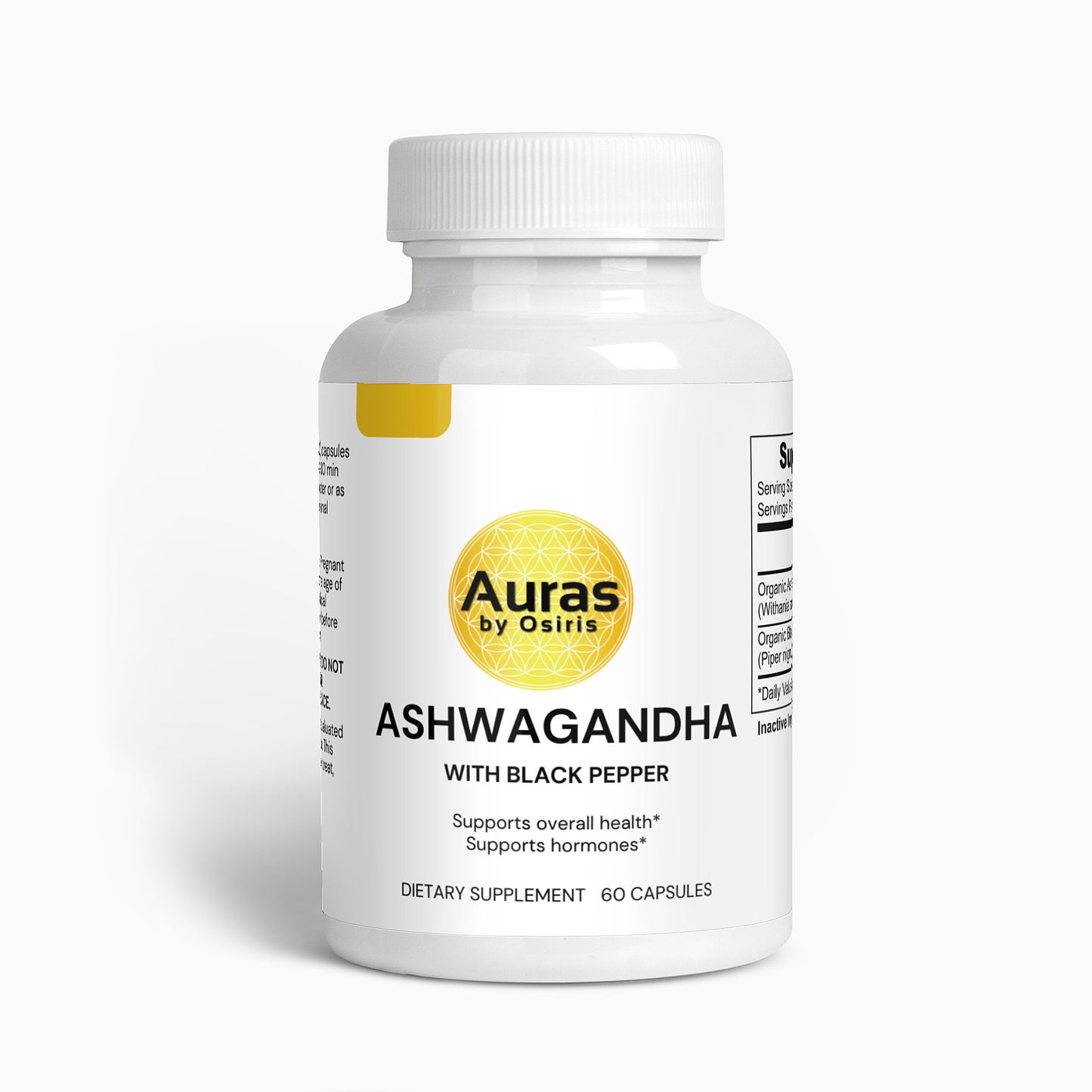 Auras by Osiris Organic Ashwagandha Capsules ๐ฟ stress | Powerful Adaptogen for Stress Relief, Calm & Overall Health w/ Black Pepper (60 Caps)