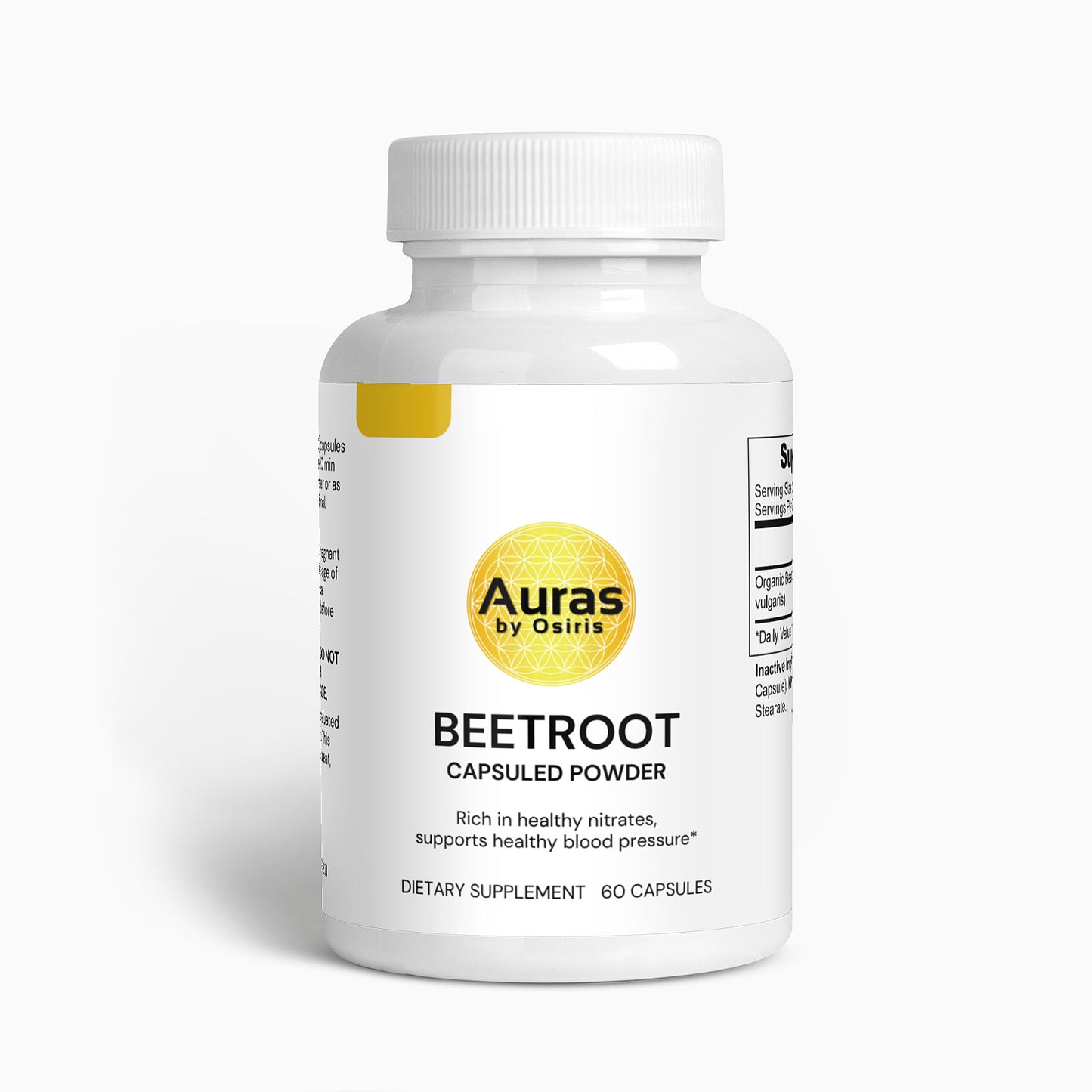 Auras by Osiris Organic Beetroot Capsules π©Έπͺ | Natural Nitric Oxide Booster for Athletic Performance, Blood Pressure & Heart Health (60 Caps)