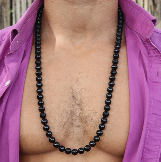 30 inch Black Onyx Necklace 10mm