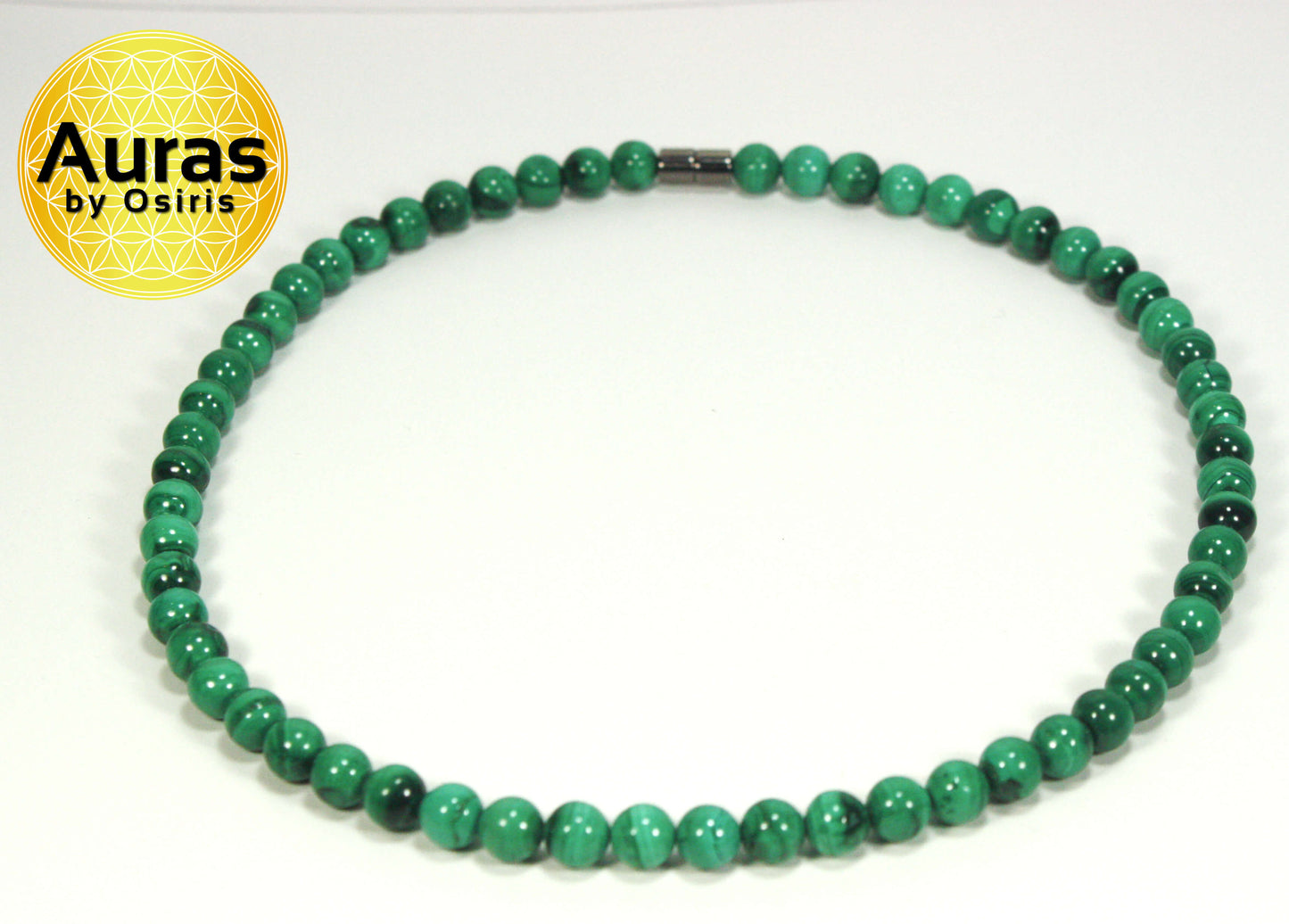 Genuine Malachite Necklace β 8mm Medium Beads for Men & Women | Healing Crystal Jewelry for Protection & Emotional Balance