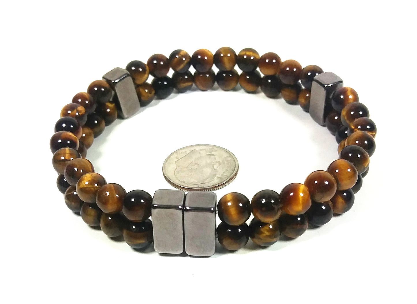 Auras by Osiris Tiger Eye 2-Row Bracelet 🐅 | Confidence, Clarity & Wealth Stone | Solar Plexus Chakra Jewelry