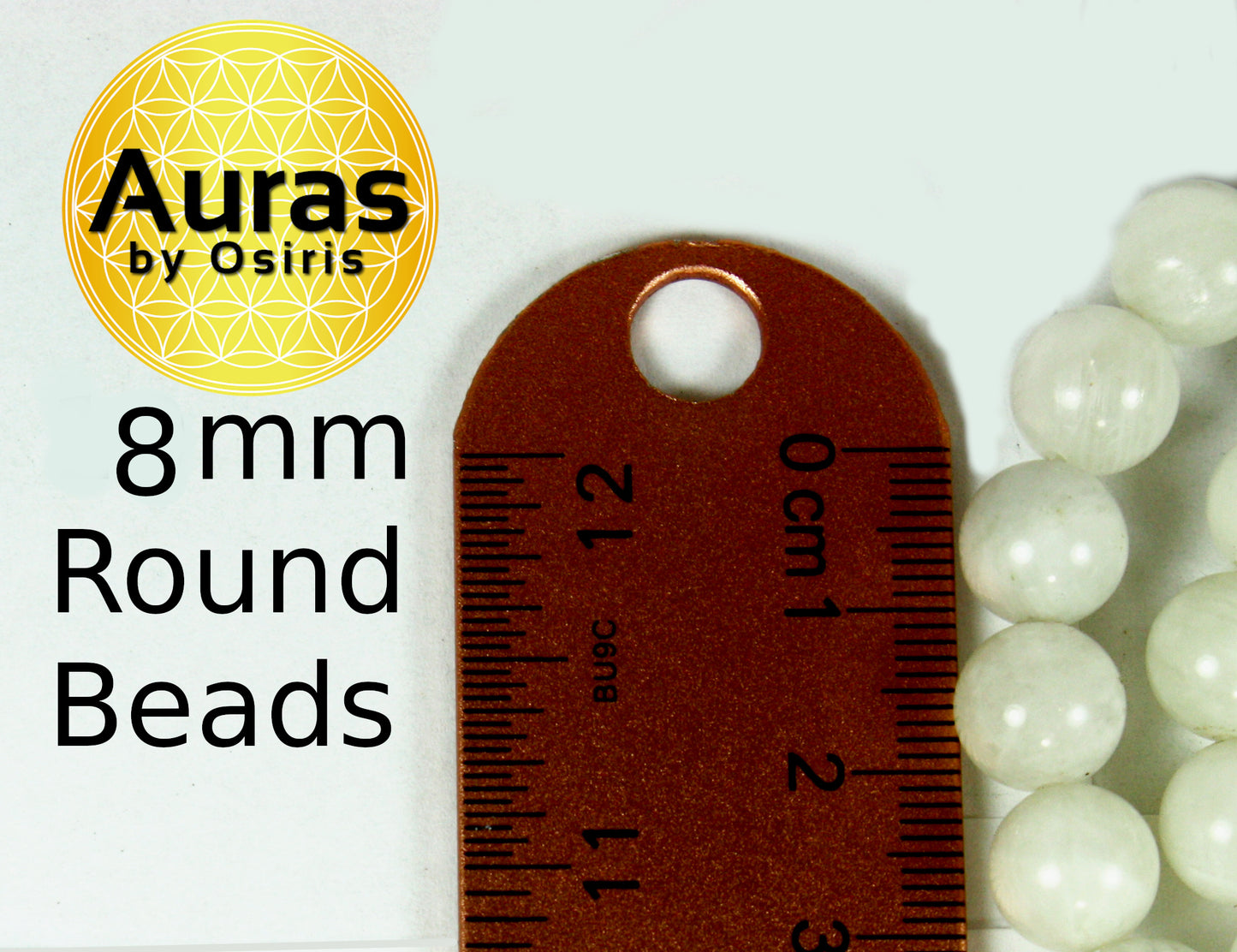 19-Inch Genuine Moonstone Necklace – 8mm Beads, Healing Crystal Jewelry for Men & Women