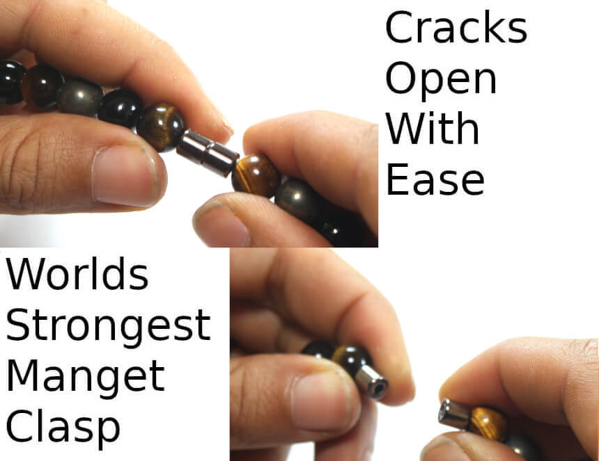 30 Inch Triple Protection Necklace – 10mm Tiger Eye, Black Tourmaline & Hematite Beads – Grounding & Healing Crystal Jewelry