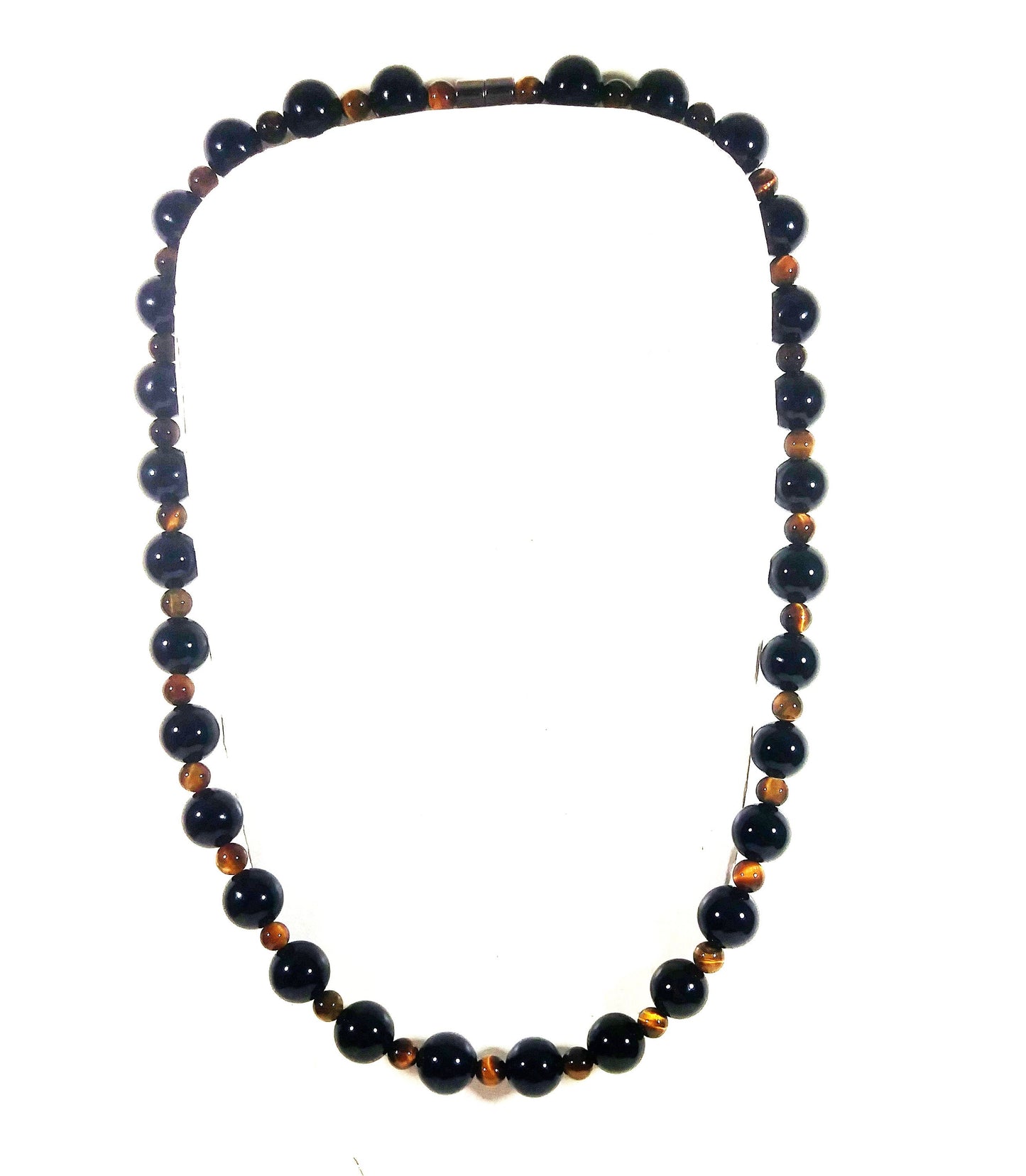 Black Onyx & Tiger Eye Necklace for Men β Protection & Healing Crystal Necklace | Gemstone Jewelry
