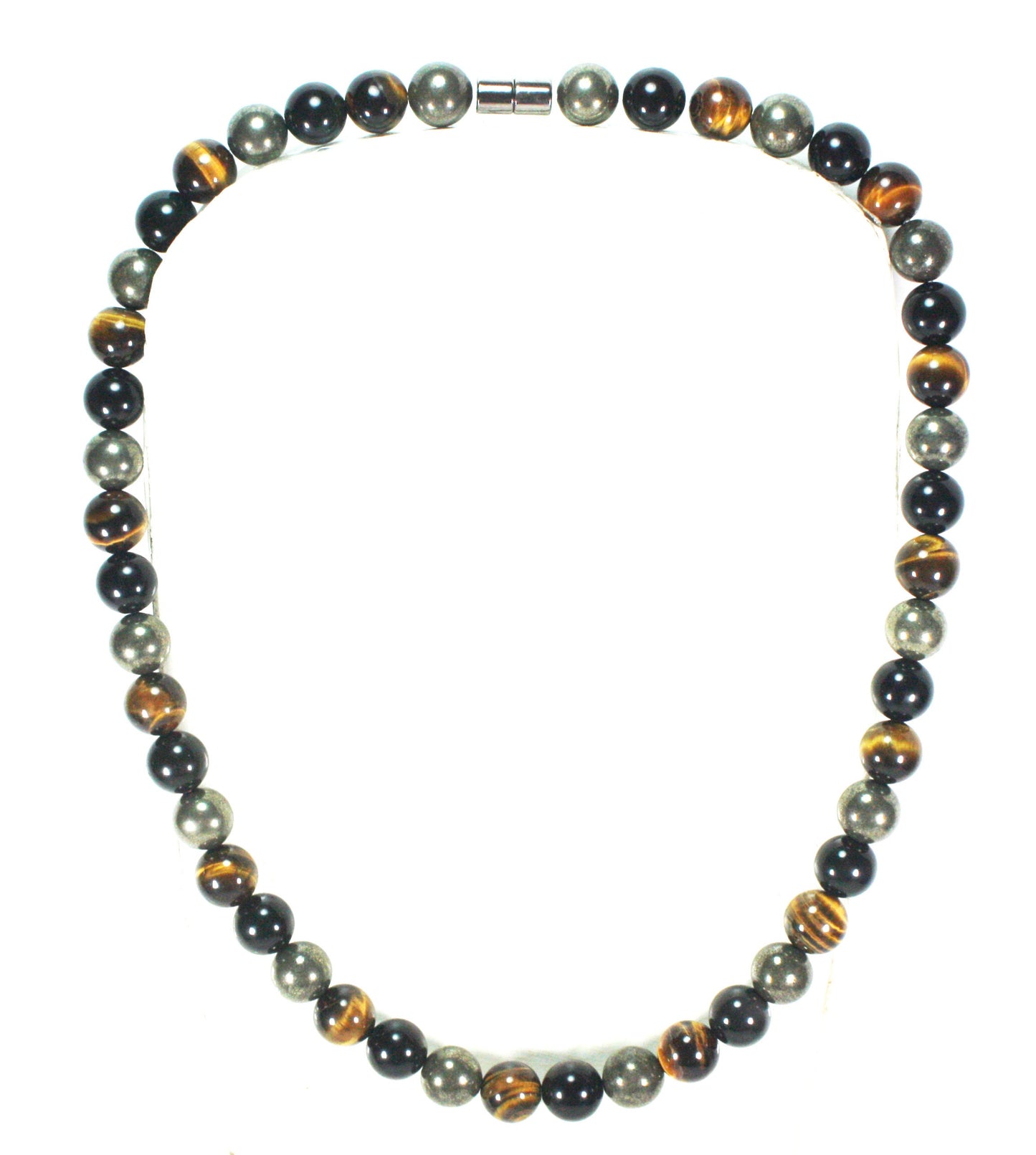 Auras by Osiris Triple Protection Necklace ⚡️ | Tourmaline, Tiger Eye & Pyrite (8-12mm) | EMF Shielding & Empath Armor