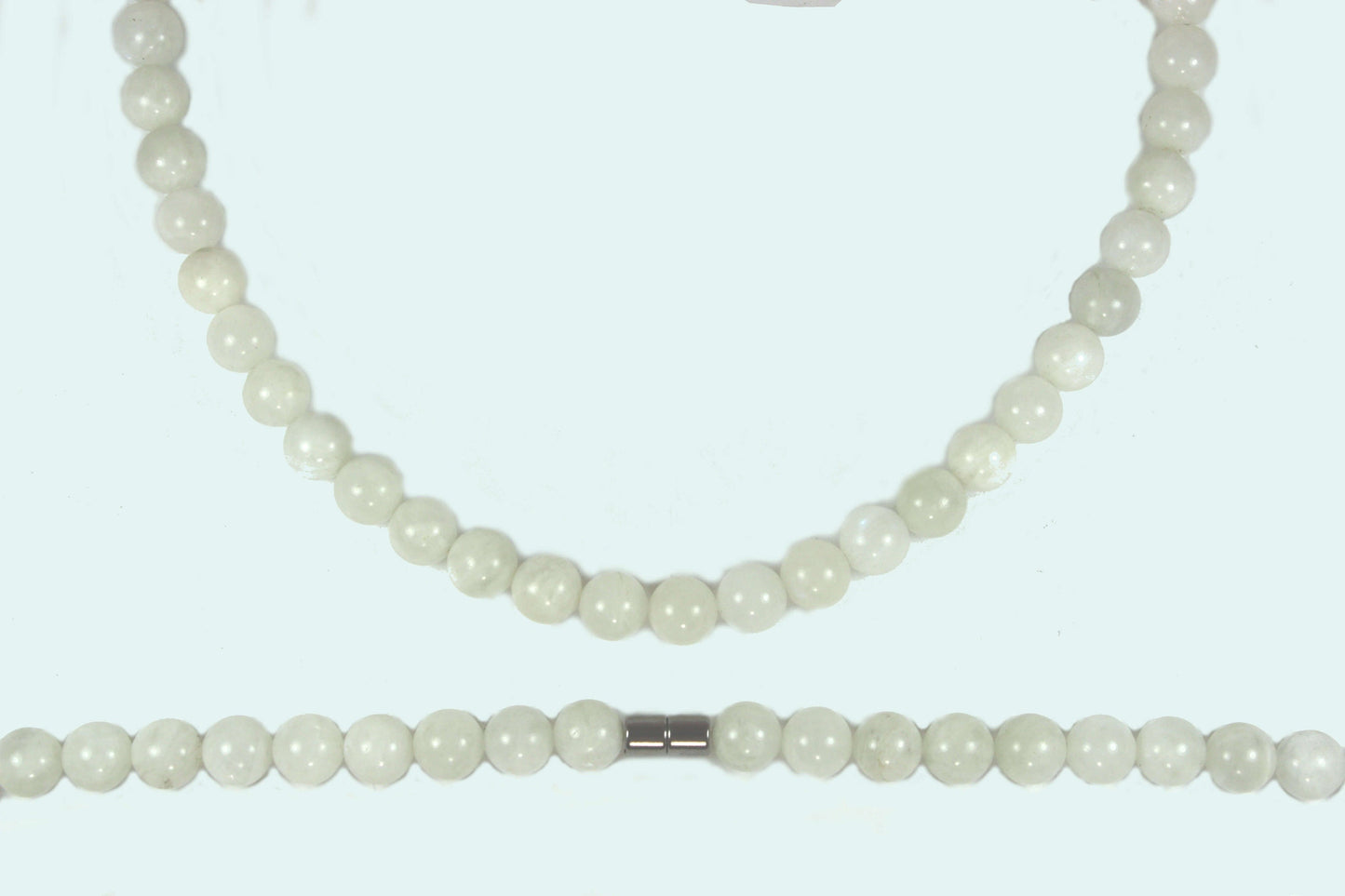 Authentic Moonstone Necklace – 8mm Genuine Beaded Gemstone Choker for Men & Women | Emotional Healing Crystal