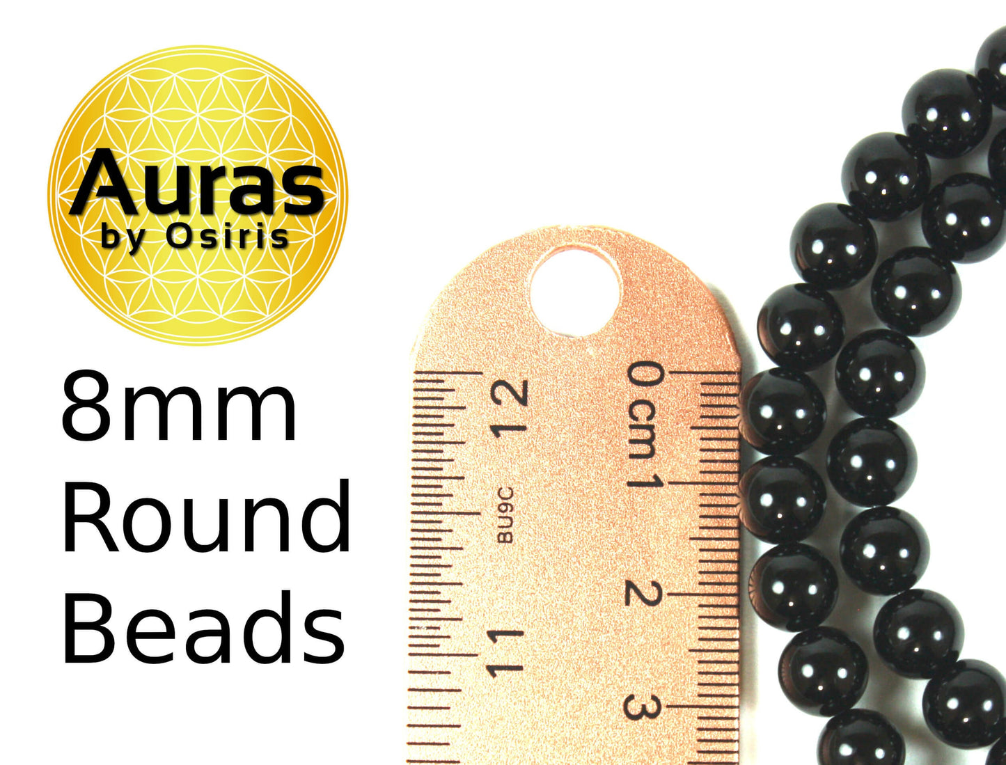 Auras by Osiris Black Tourmaline Necklace 🛡️ | EMF Protection & Empath Shielding Jewelry | 6mm, 8mm, 10mm Custom Sizes