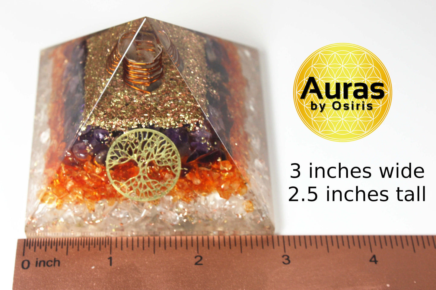Amethyst Carnelian Clear Quartz Crystal Orgone Pyramid Spiritual Crystal Protection EMF Protection Spiritual Decor