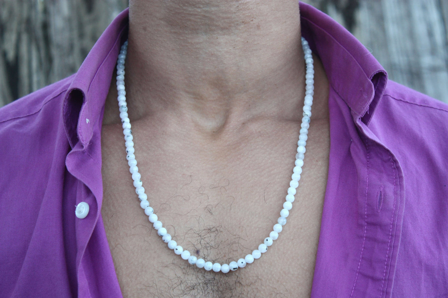 Genuine Moonstone Necklace โ 6mm, 8mm, 10mm Beaded Crystal Talisman for Men & Women | Handmade in USA