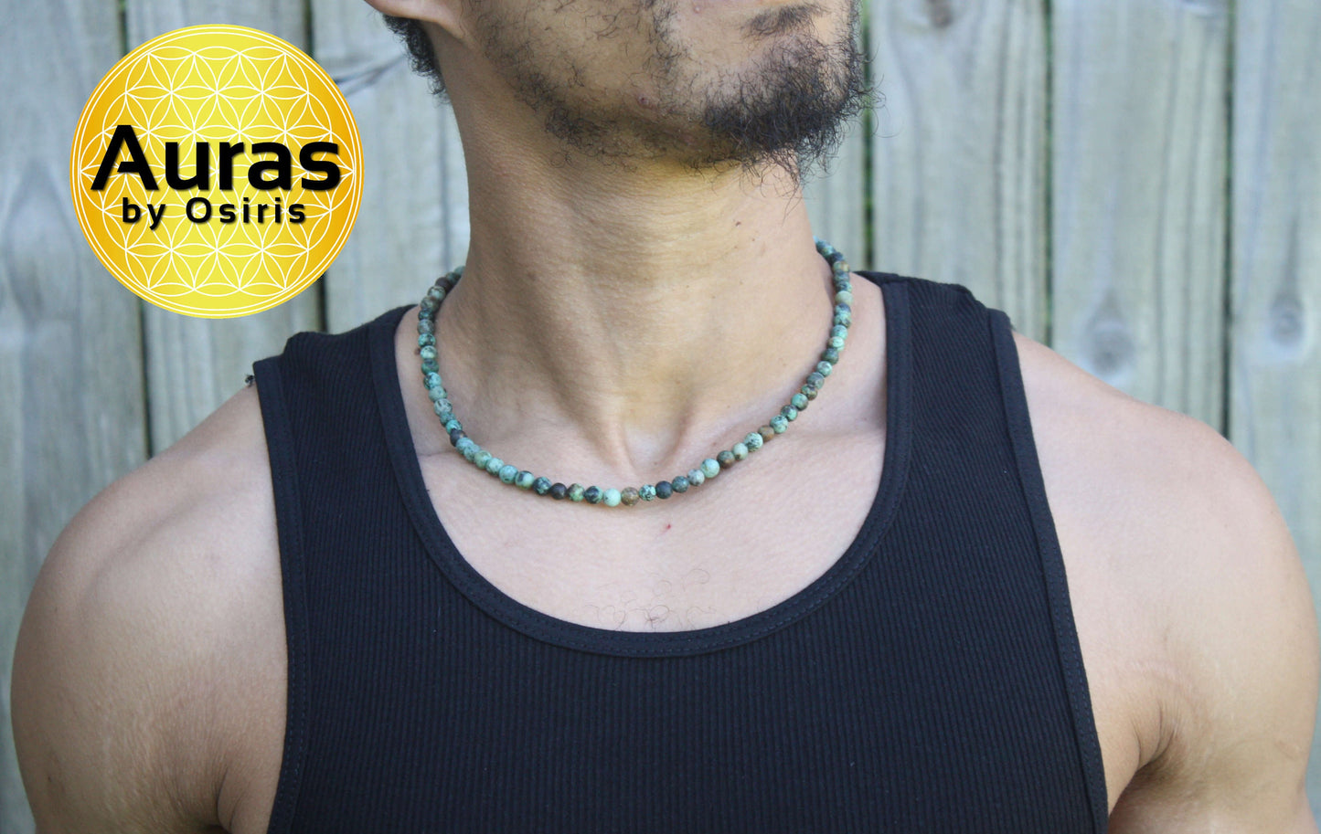 Auras by Osiris African Turquoise Necklace 🌍 | Stone of Evolution, Confidence & Positivity
