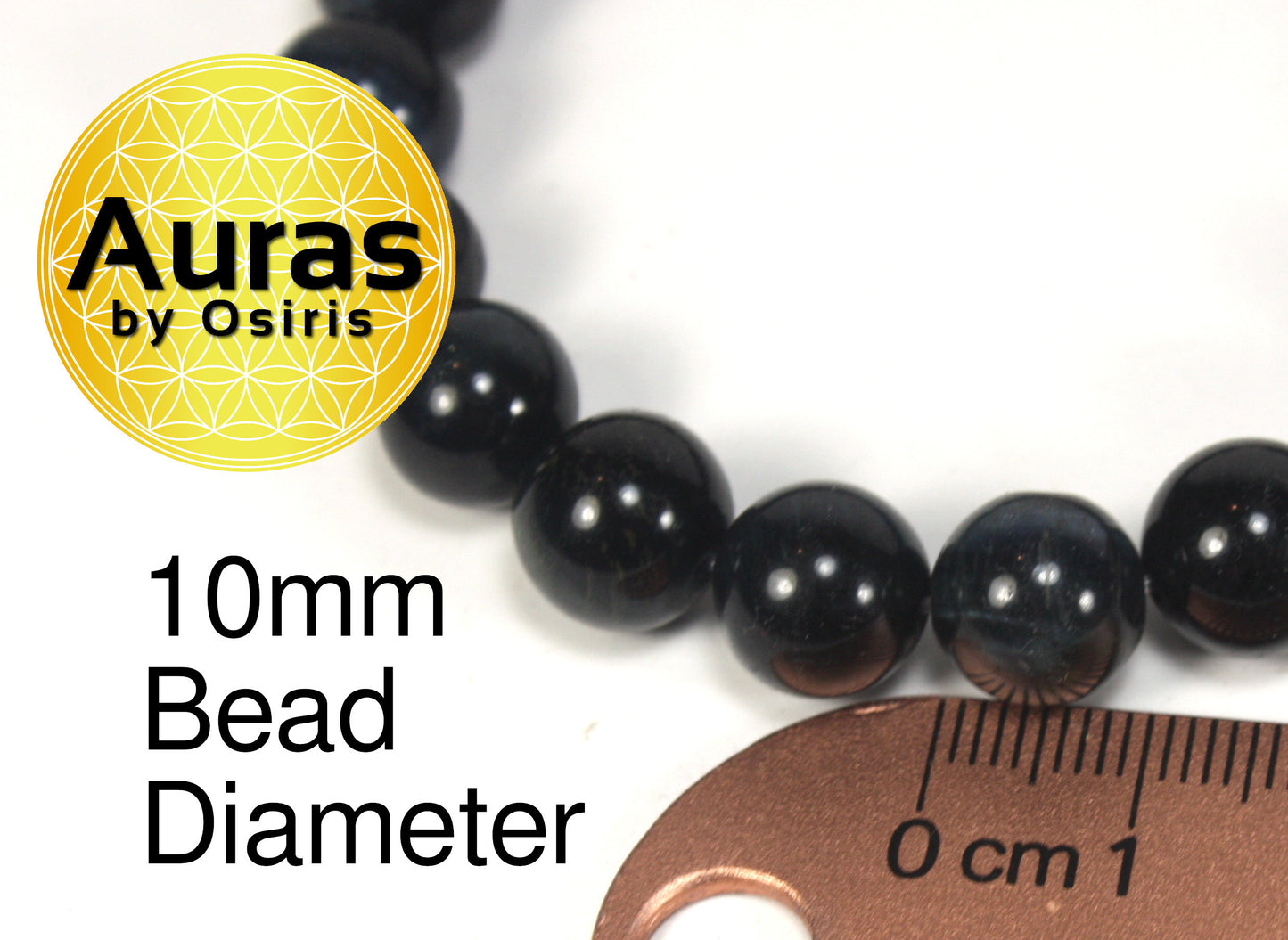 Auras by Osiris 10mm Natural Blue Tiger Eye Bracelet ššÆ | Non-Dyed Clarity, Focus & Communication Crystal Jewelry w/ Magnetic Clasp & 100lb Test Cord (Unisex)